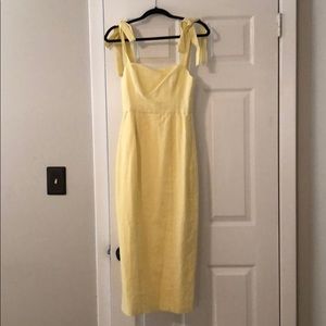 Capulet linen yellow midi dress